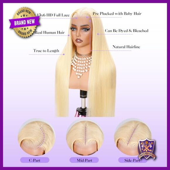 13x6 Lace Front Wig Human Hair Straight 250 Density 28 Inch main image 5